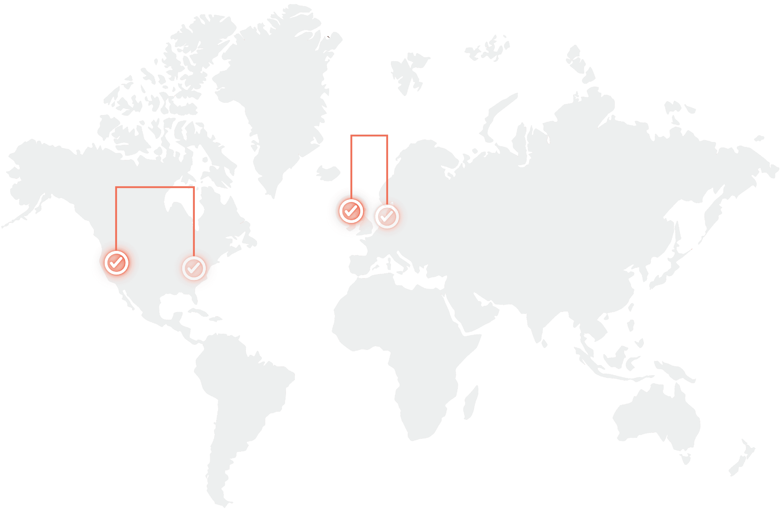 World map with admin by request locations. » admin by request