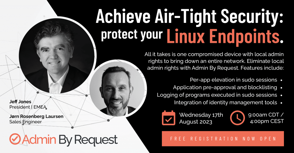 Webinar: air-tight security on linux » admin by request
