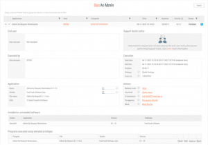 Admin by request auditlog showing detailed information about a support assist session » admin by request