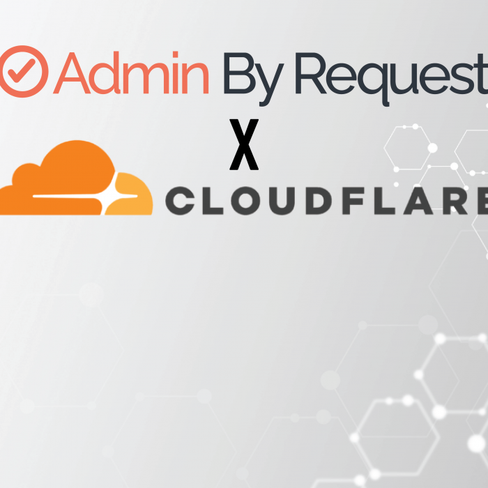 Banner showing the Admin By Request logo X Cloudflare logo to promote upcoming joint webinar
