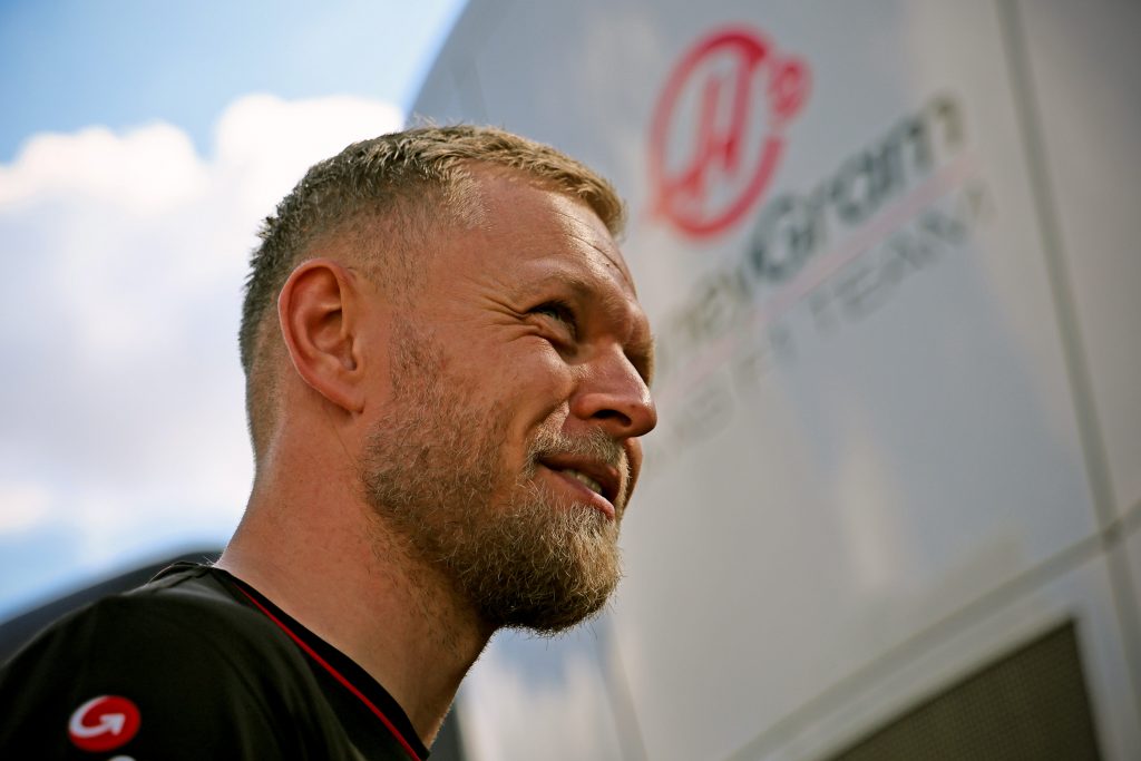 Admin by request sponsored kevin magnussen in the paddock at the spanish formula 1 grand prix 2024