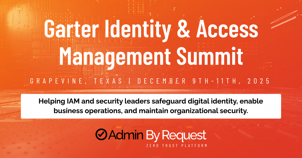 Admin by request privileged access management and remote access promo banner for the gartner identity & access management (iam) conference, usa » admin by request » admin by request