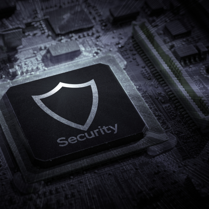 Digital graphic of a security shield on a circuit board » admin by request