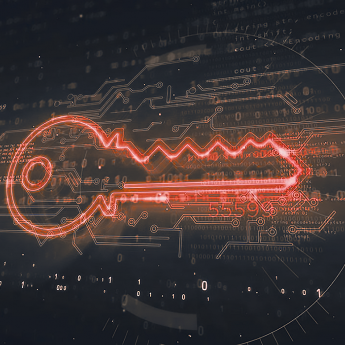 Digital neon key floating, representing keys to mastering privilege escalation » admin by request