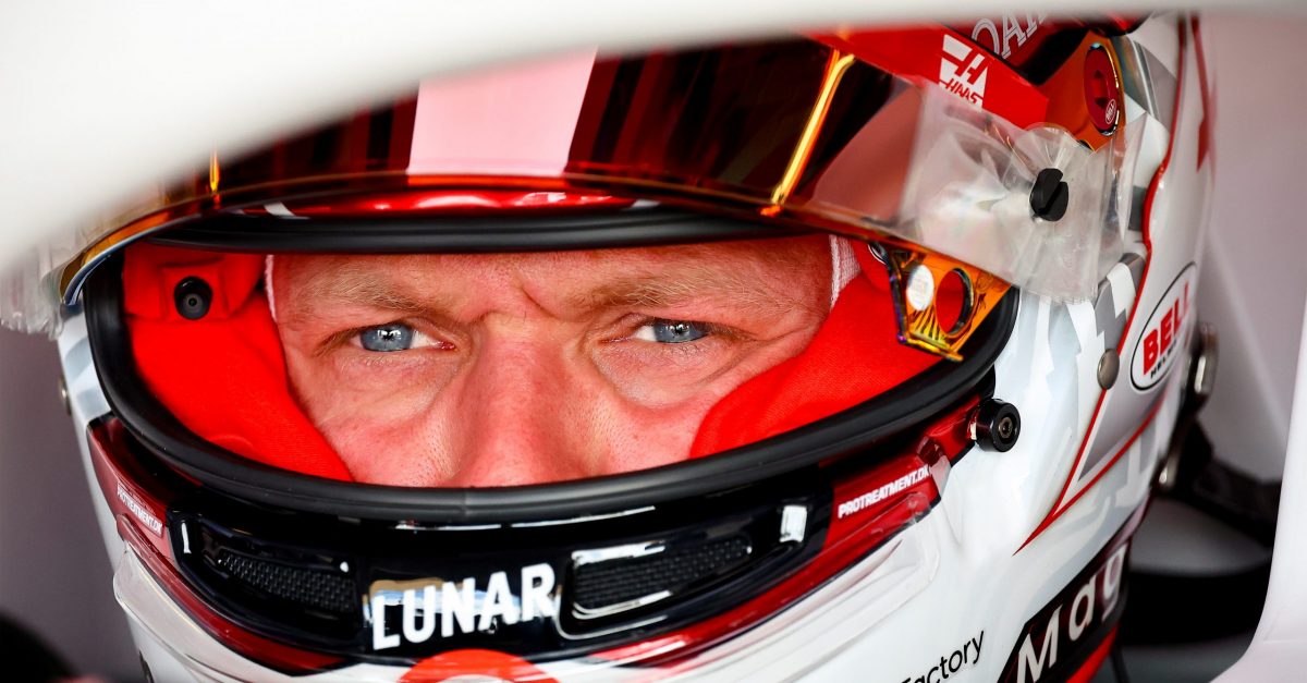 Kevin Magnussen (Haas-Ferrari) in the pits with his helmet on before the 2024 United States Grand Prix at Circuit of the Americas outside Austin. Photo: Grand Prix Photo