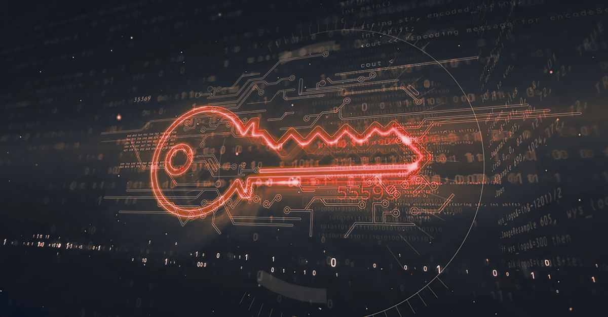 Digital neon key floating, representing keys to mastering privilege escalation